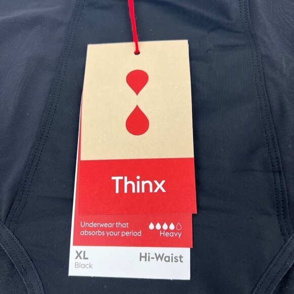 THINX Hi-Waist Heavy Period Underwear with Mesh Panels, Black, Size XL, NWT! - Picture 3 of 6